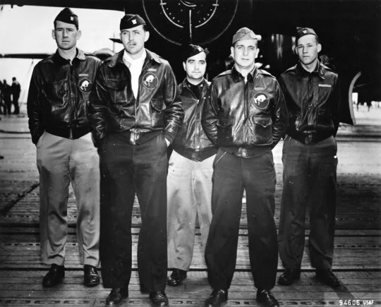 badass aircrew from WWII in their bomber jackets