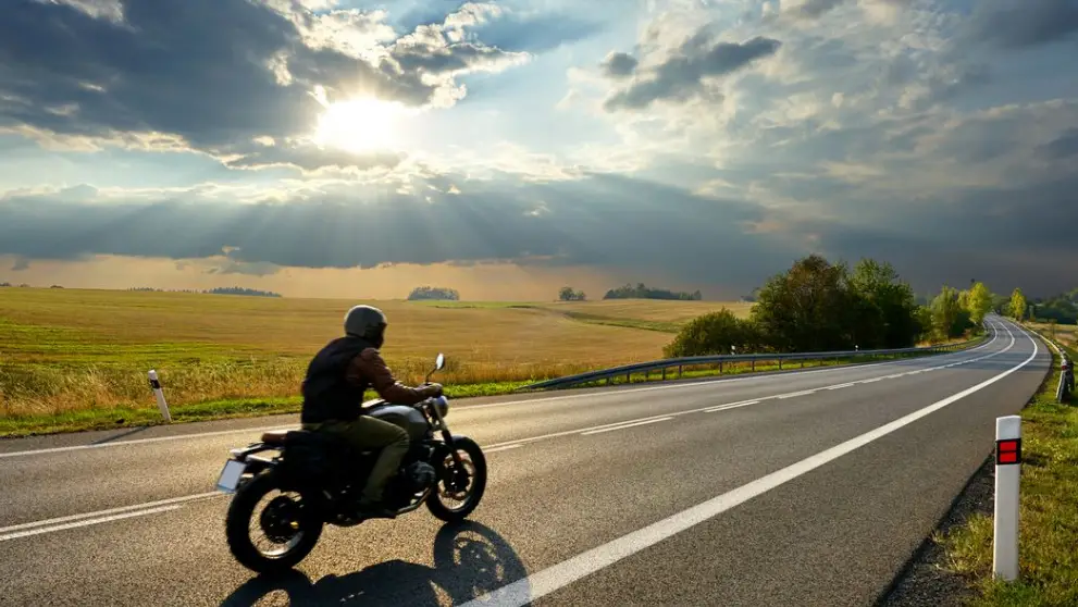 Enjoying a motorcycle ride in a breathtaking location!