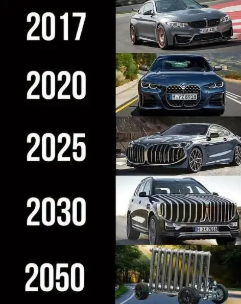 - how the car’s front grills keep getting bigger.