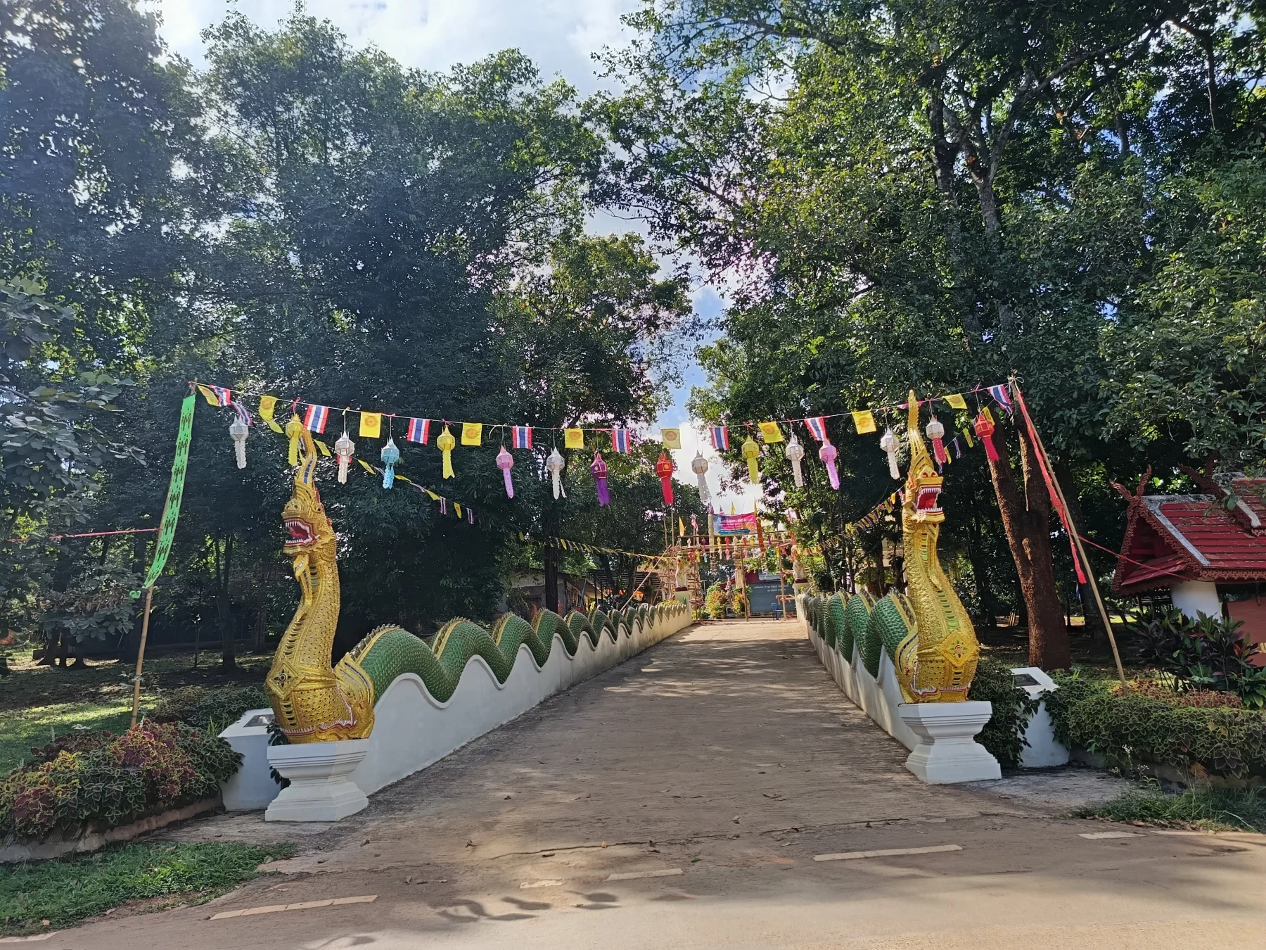temple features impressive Nagas descending to the street
